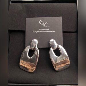 E&L Israel Sterling Silver Electroform Drop Earrings